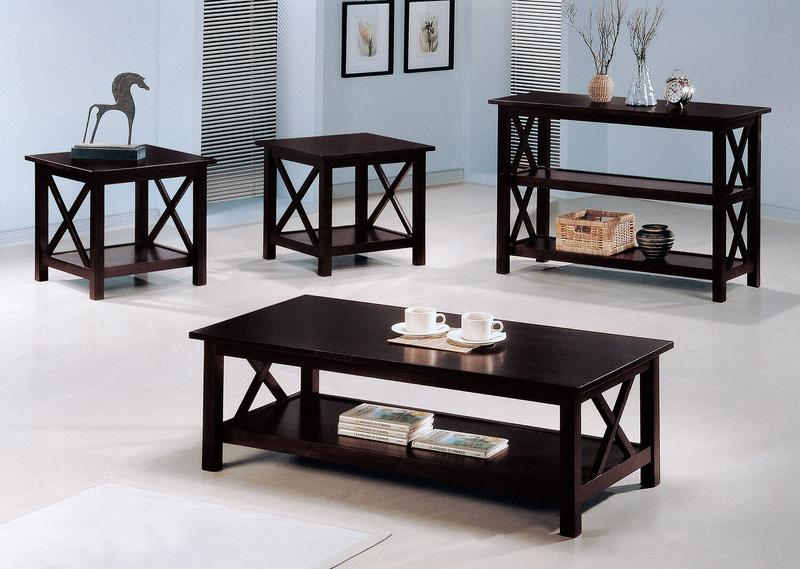 Rachelle 3-piece Rectangular Coffee Table Set Deep Merlot (2 Sets In Stock)