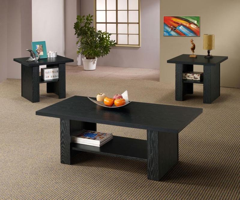 Rodez 3-piece Engineered Wood Coffee Table Set Black Oak ( 2 Sets In Stock )